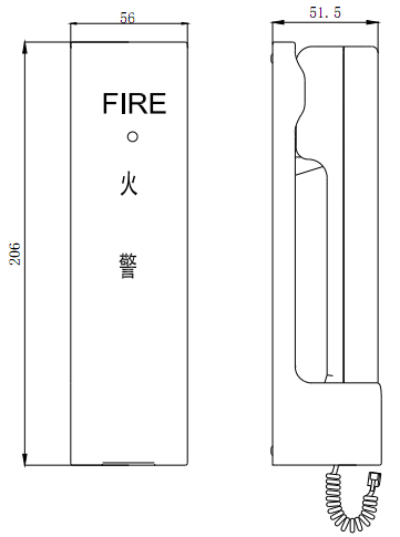 GST-TS-100A型消防電話分機外形結構圖